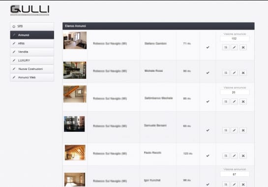 Progetto realizzato per GULLI IMMOBILIARE da Ermes Digital, Sudio grafico, web e seo Milano