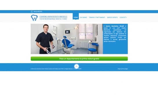 Progetto realizzato per Centro Dentistico Ortelli da Ermes Digital, Sudio grafico, web e seo Milano