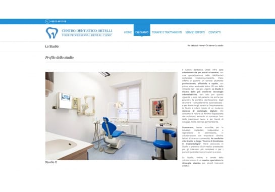 Progetto realizzato per Centro Dentistico Ortelli da Ermes Digital, Sudio grafico, web e seo Milano