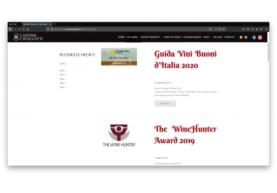 Progetto realizzato per Cantine Cavallotti da Ermes Digital, Sudio grafico, web e seo Milano