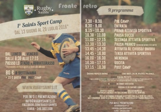 Progetto realizzato per Rugby Saints ASD da Ermes Digital, Sudio grafico, web e seo Milano