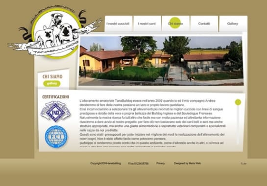 Progetto realizzato per TANA BULLDOG da Ermes Digital, Sudio grafico, web e seo Milano