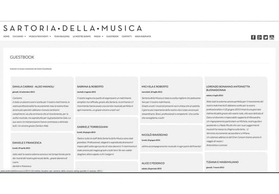 Progetto realizzato per Sartoria della Musica da Ermes Digital, Sudio grafico, web e seo Milano