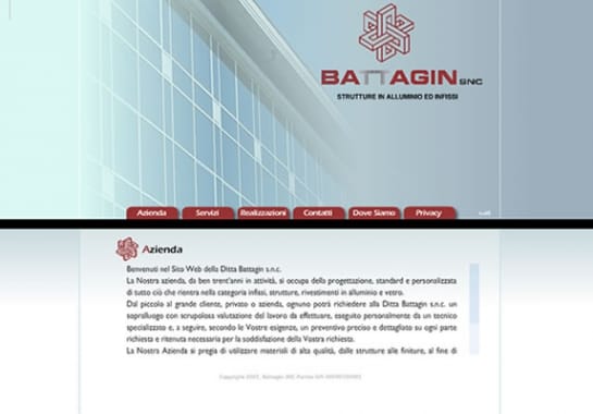 Progetto realizzato per BATTAGIN INFISSI da Ermes Digital, Sudio grafico, web e seo Milano