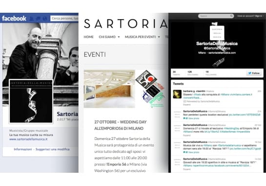 Progetto realizzato per Sartoria della Musica da Ermes Digital, Sudio grafico, web e seo Milano