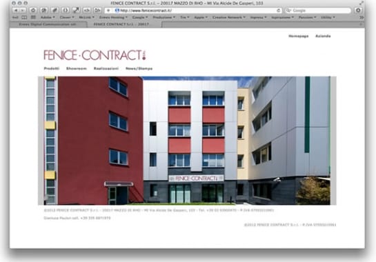 Progetto realizzato per FENICE CONTRACT da Ermes Digital, Sudio grafico, web e seo Milano