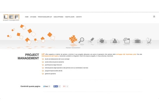 Progetto realizzato per LEF Project Management S.r.l da Ermes Digital, Sudio grafico, web e seo Milano