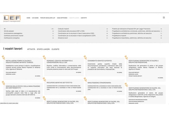 Progetto realizzato per LEF Project Management S.r.l da Ermes Digital, Sudio grafico, web e seo Milano