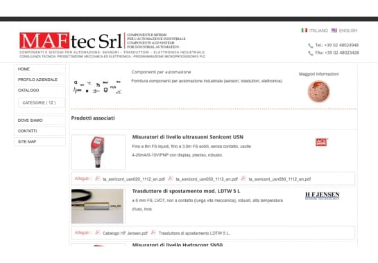 Progetto realizzato per MAFTEC da Ermes Digital, Sudio grafico, web e seo Milano