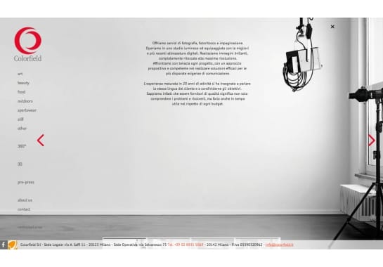 Progetto realizzato per COLORFIELD da Ermes Digital, Sudio grafico, web e seo Milano